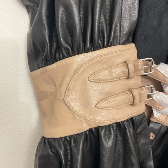 Alexis Berlin Mini Dress Faux Leather  Black Size M $495 msrp - Picture 6 of 9